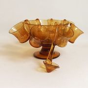 Service for punch or sangria 70s glassware Biot 8 cups