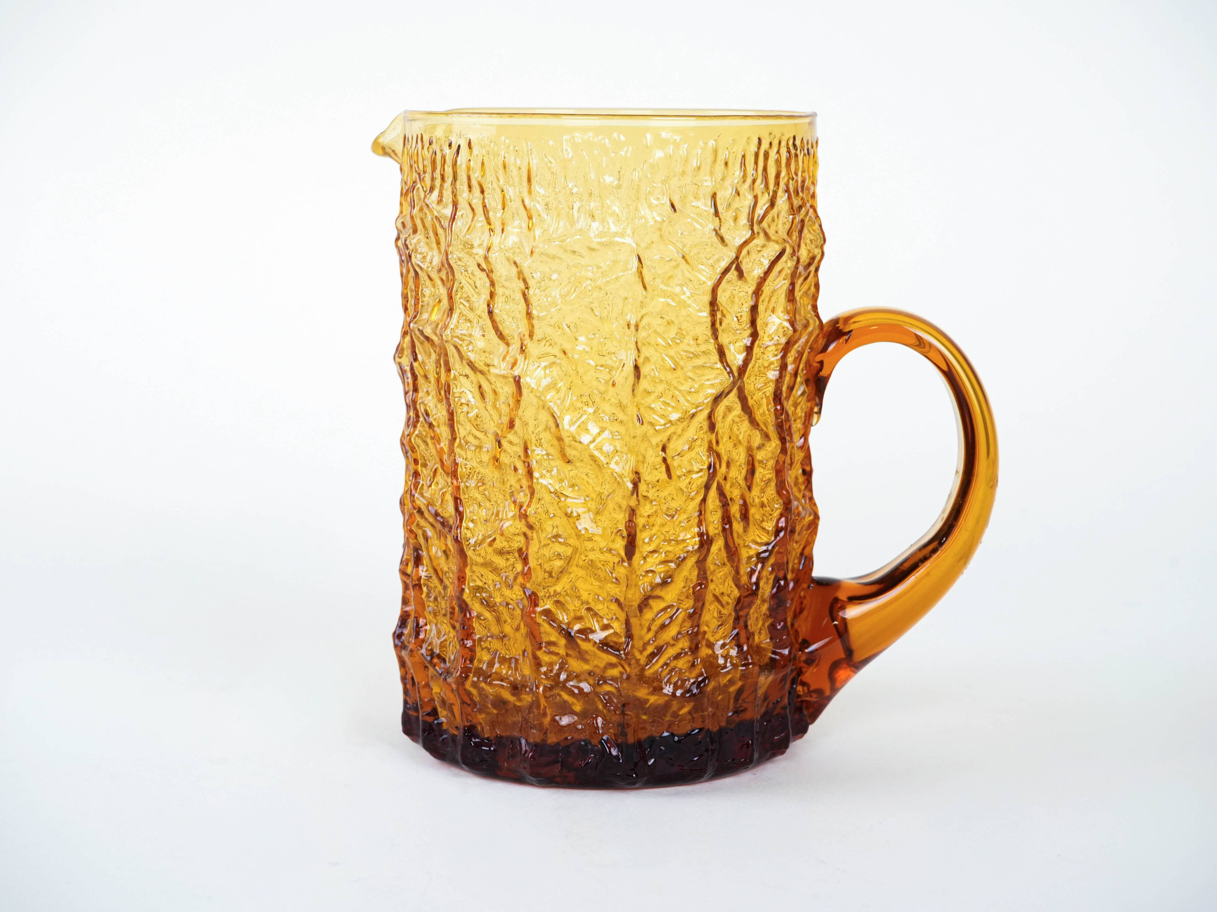 Glass jug, Italian design, 1960s, made in Italy