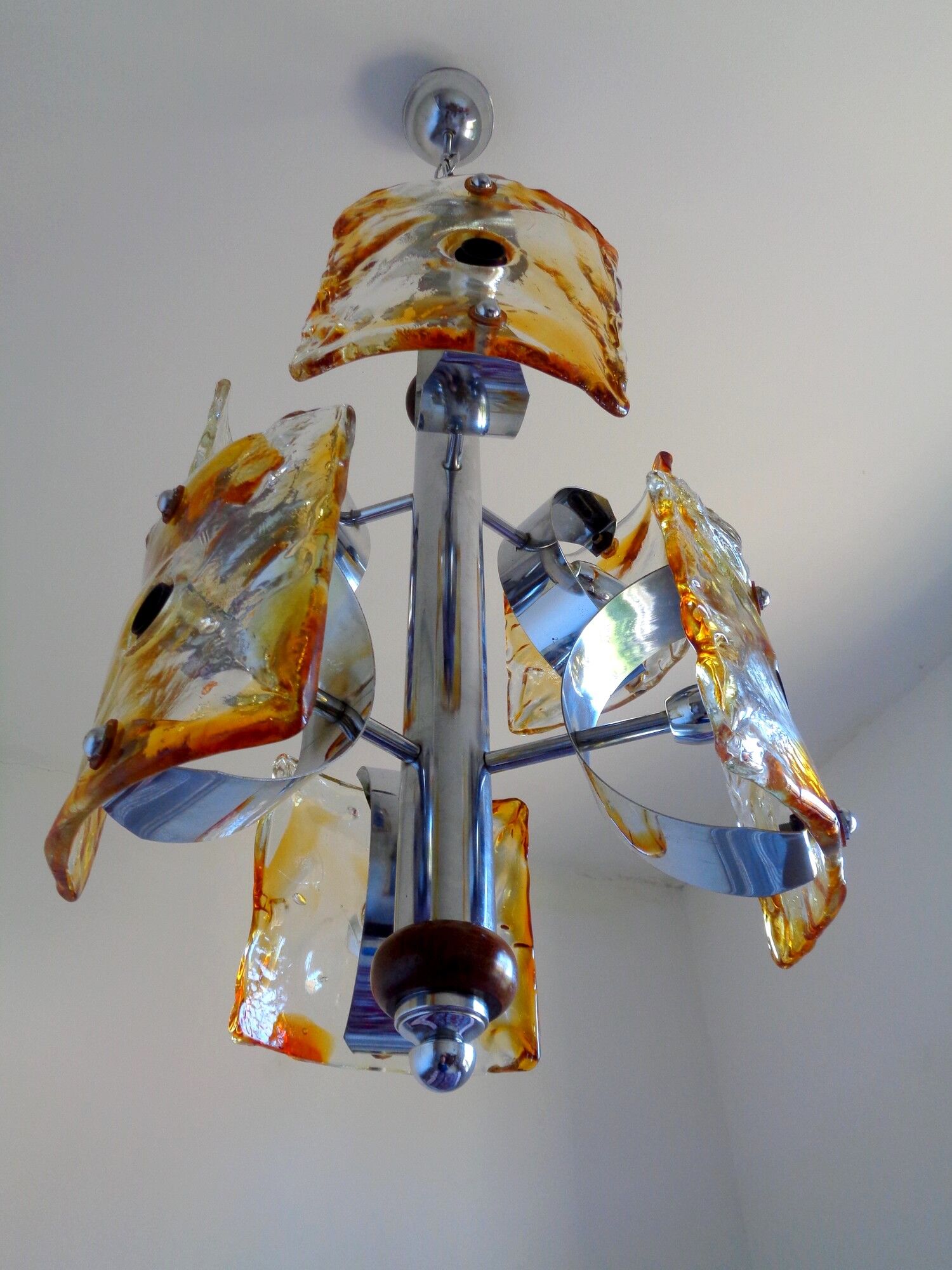 Lustre 6 fires Mazzega Murano vintage 70s