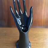 Hand baguier soliflora in black ceramic