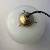 Old art-deco pendant lamp in vintage opaline