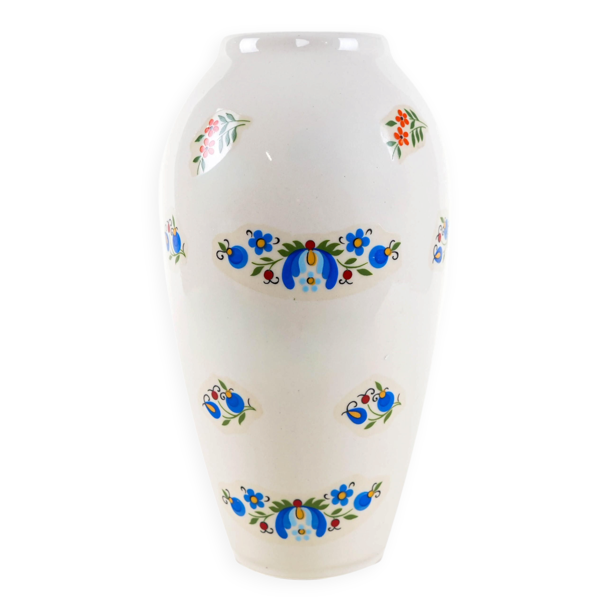 Porcelain vase, Kashubian design, 1980s, made in Poland