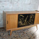 Enfilade vintage chêne clair pieds compas