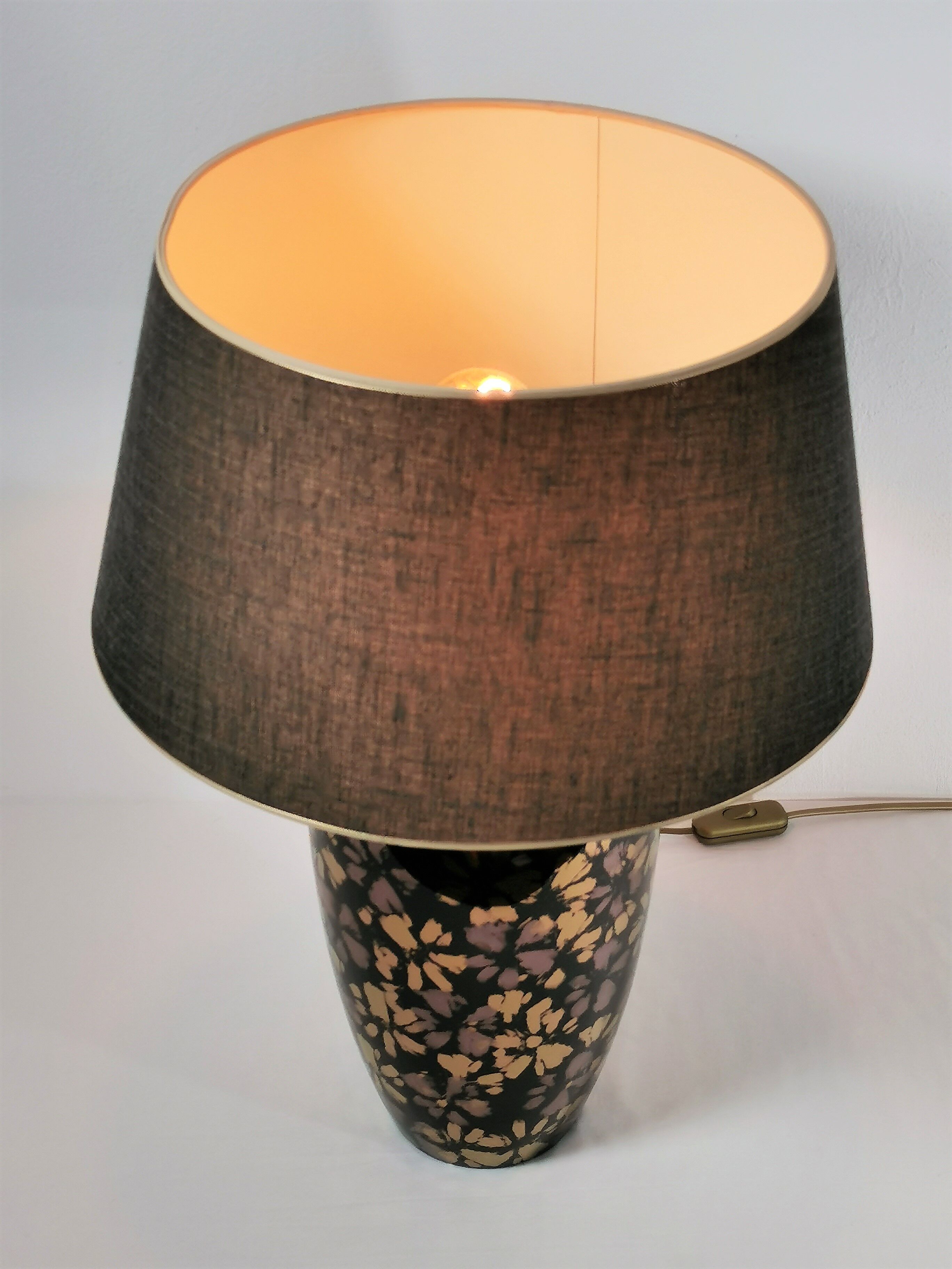 Lampe de table en céramique glamour, années 1980