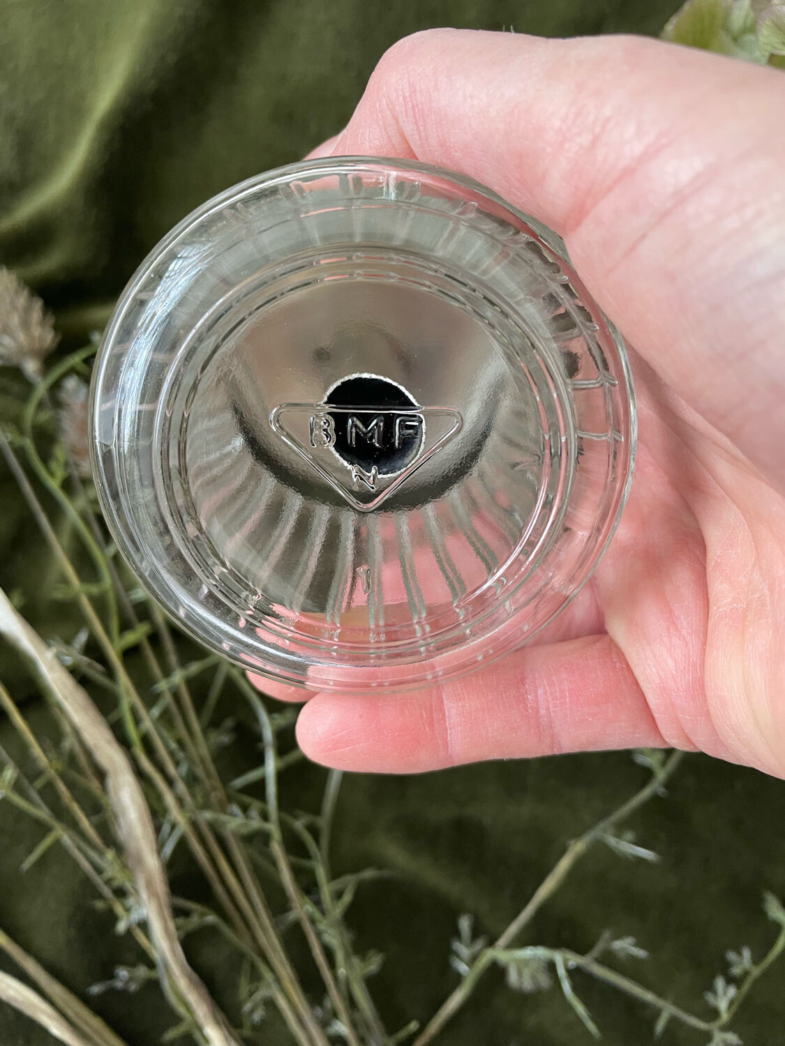Verseuse sucre verre et inox vintage