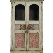 Vitrine armoire buffet vitre bois vieux teck patine d'origine