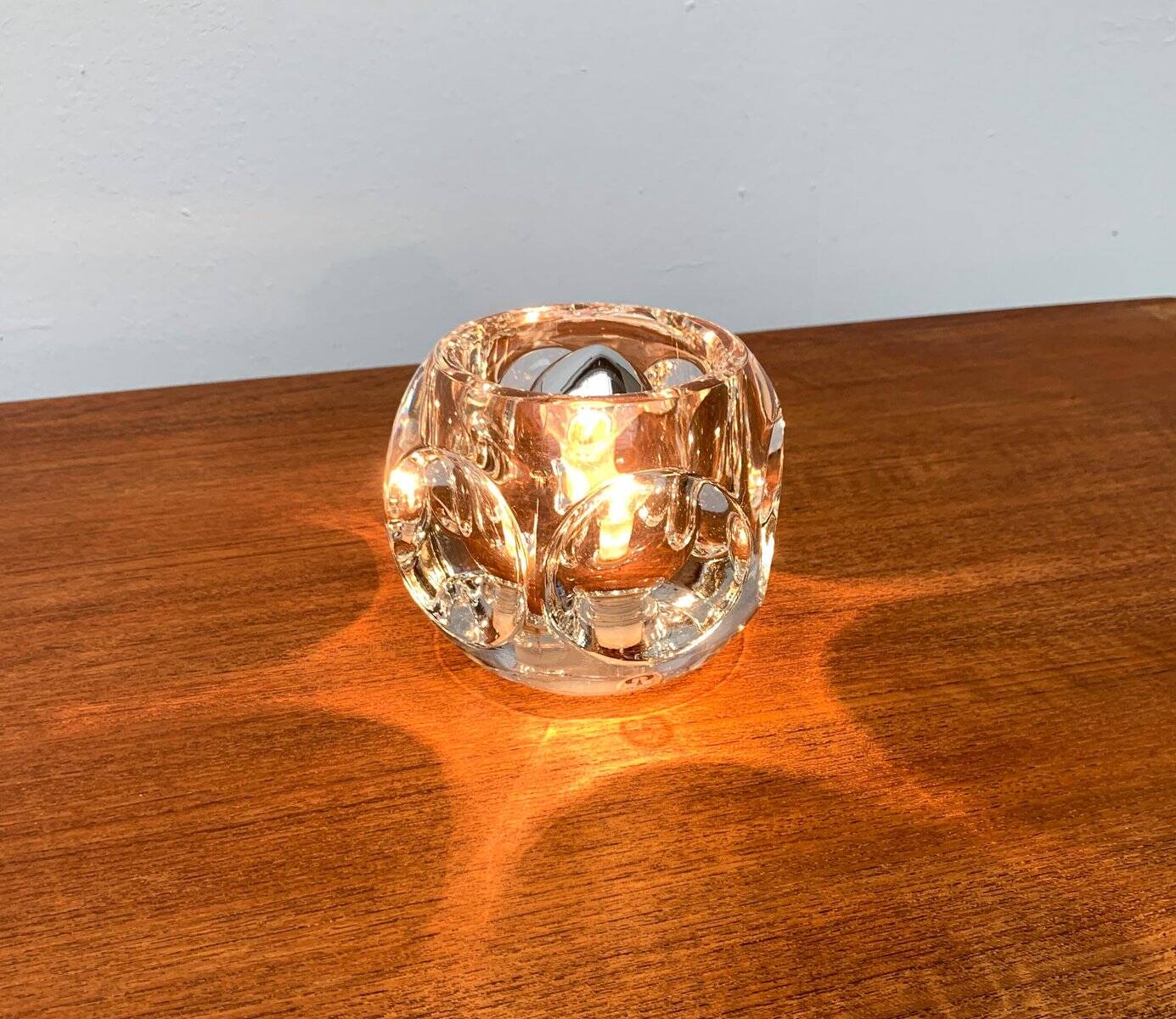 Vintage German glass table lamp by Peill & Putzler.