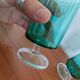 4 stemmed glasses in emerald green glass – 1970s