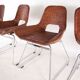 Suite de 4 chaises en rotin et chrome