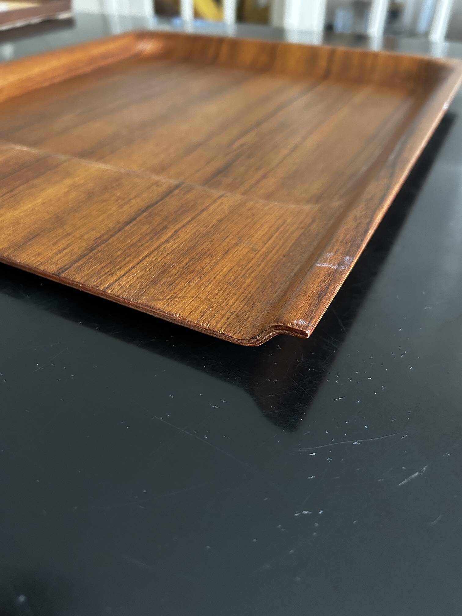 plateau en teck scandinave