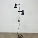Miwi floor lamp with 2 vintage adjustable spots, black metal