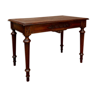 Double-sided desk in natural wood Louis XVI style