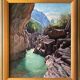 HST painting "Grand canyon of the Verdon Gorges" signed Lecompte + frame