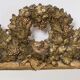Antique faux wood mirror with bird's nest, 19th century