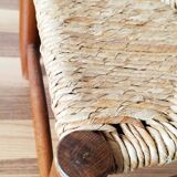 Vintage children's chair in wood and straw