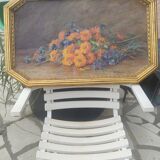 Still life bouquet of flowers, oil on wood by Lillie Honnorat