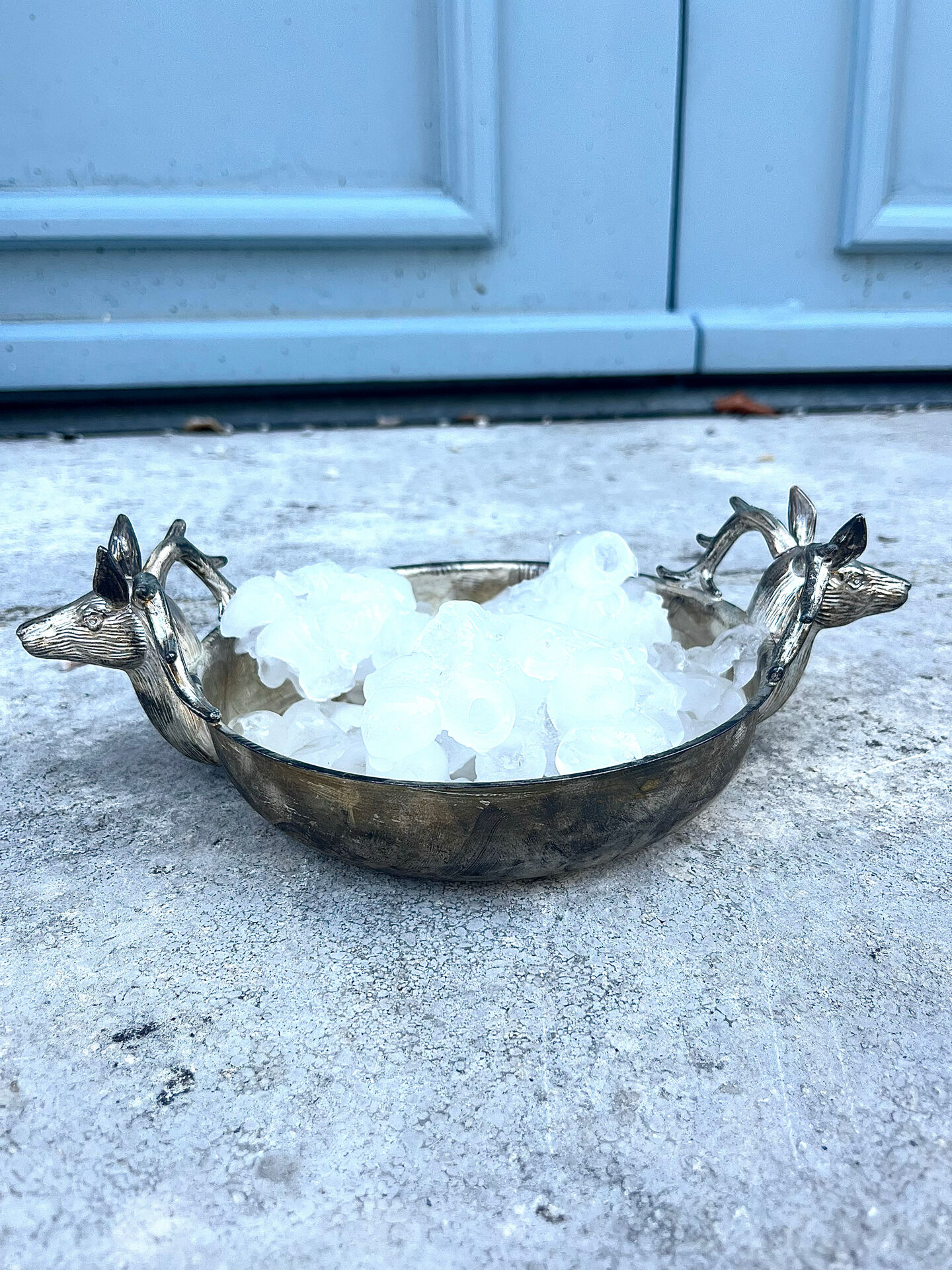 Stag Head Ice Dish Silver Plated Deer Barware