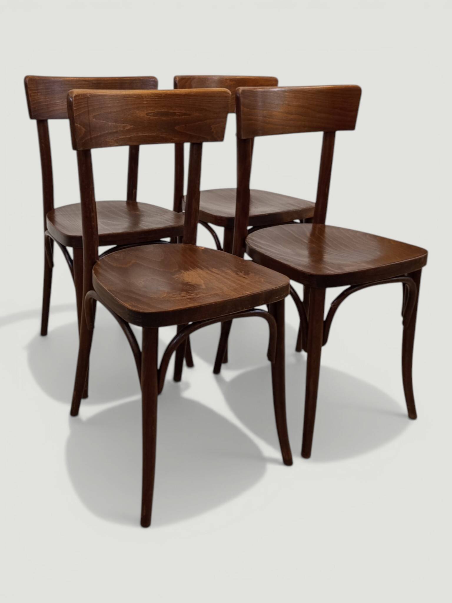 Set of 4 bistro chairs attributed to Thonet – Czechoslovakia