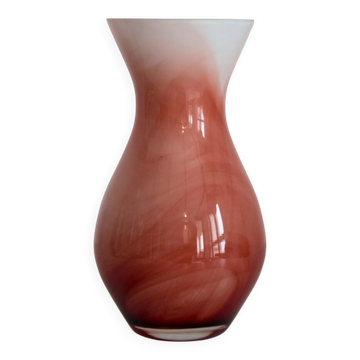 Vase blanc et orange milieu du siècle, Europe, 1960s