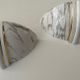Pair of vintage marbled and gilded porcelain sconces, France 1970