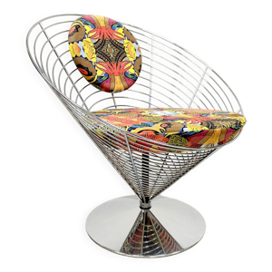 Fauteuil cône métallique vintage