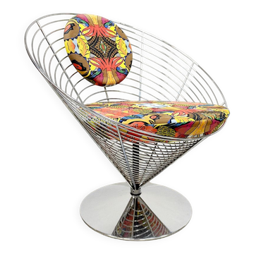 Vintage wire cone easy chair Fritz Hansen Verner Panton