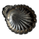Large antique silver-plated bowl in the shape of a shell.
