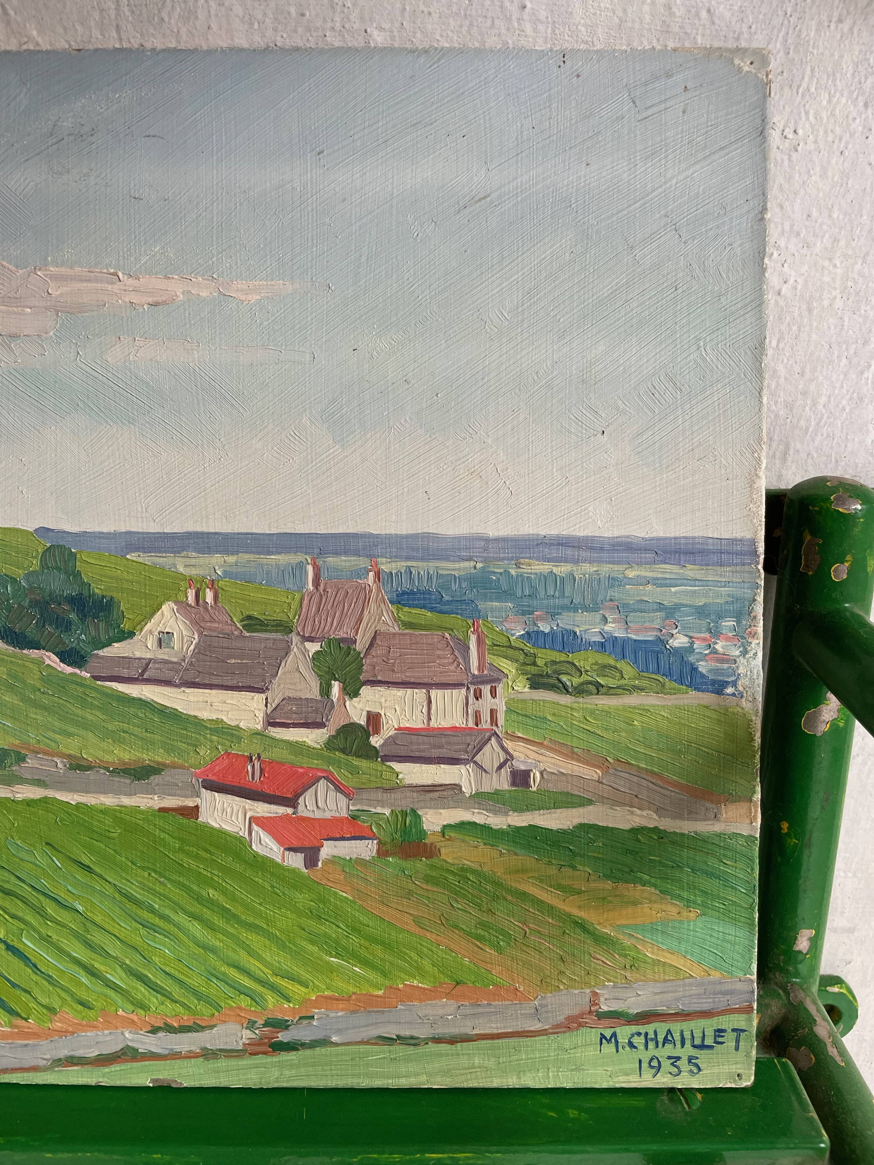 Painting oil landscape countryside 1935