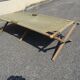 Khaki military camp bed