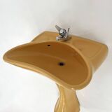 Pedestal sink in mustard by Luigi Colani for Villeroy & Boch, 1960