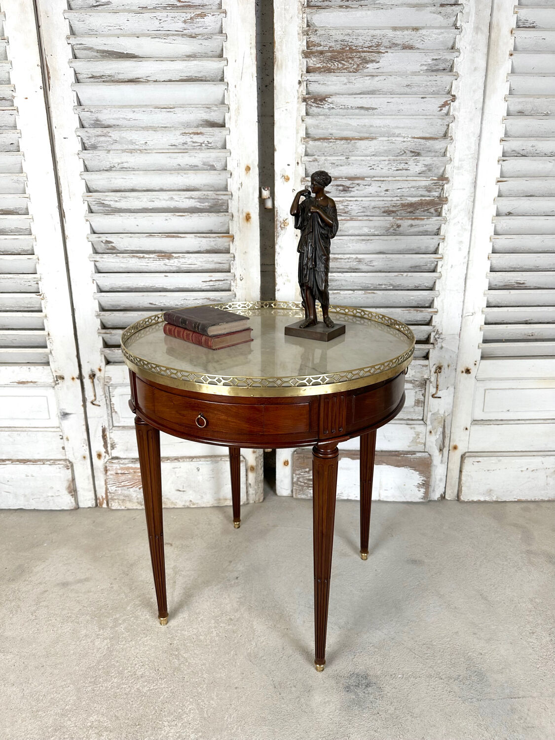 Louis XVI style mahogany hot water bottle table