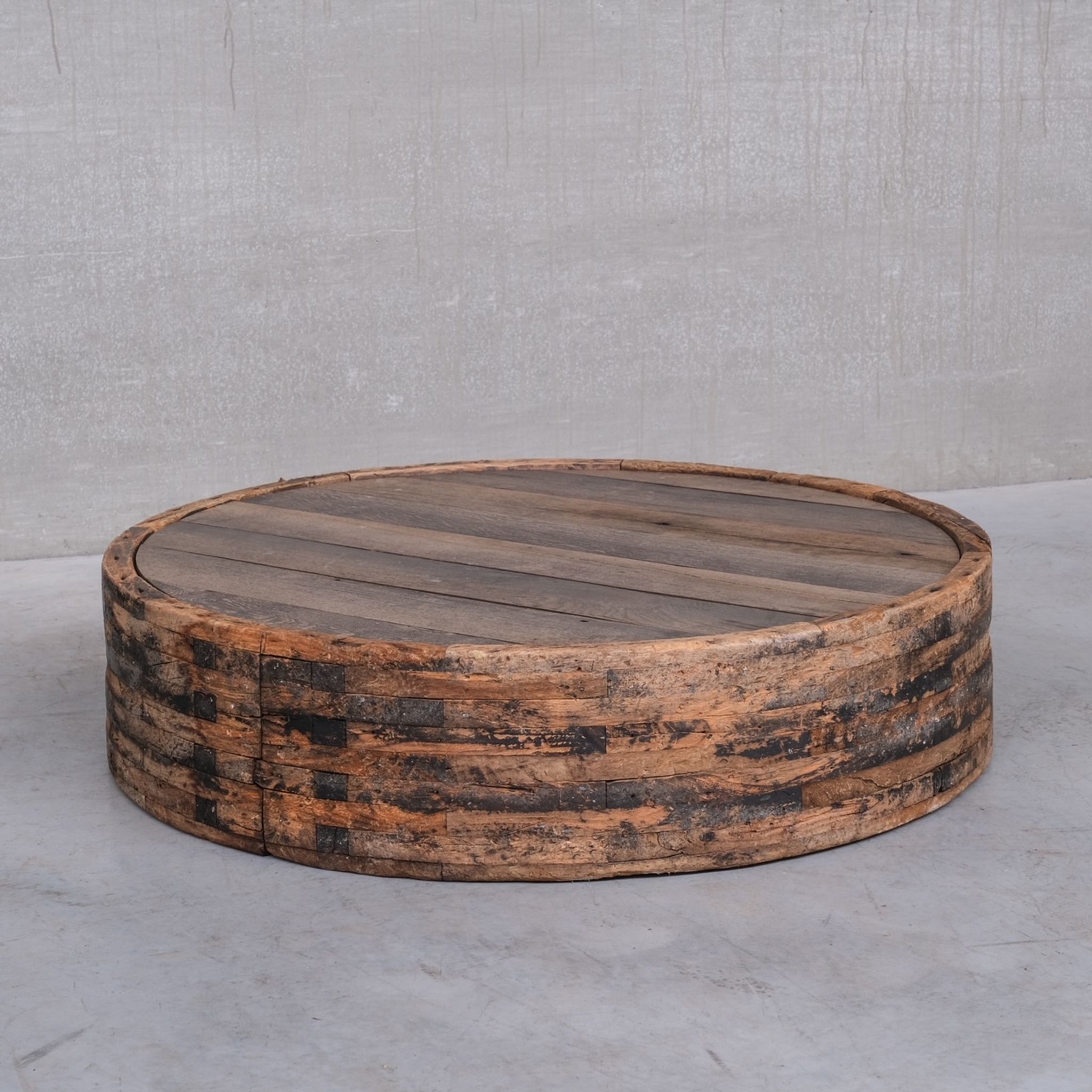 Primitive Brutalist Wooden French Mid-Century Coffee Table