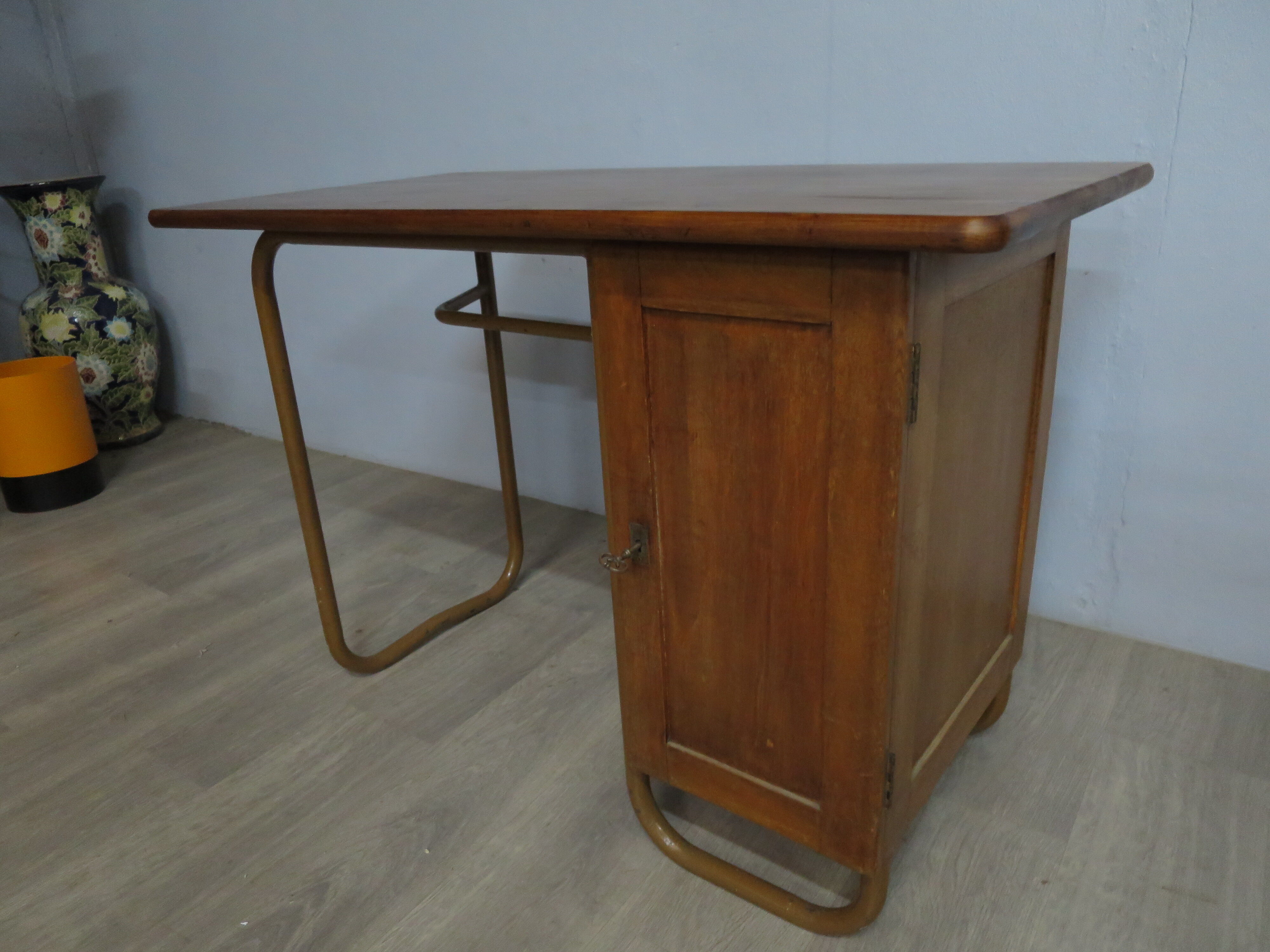 Tubular vintage school desk