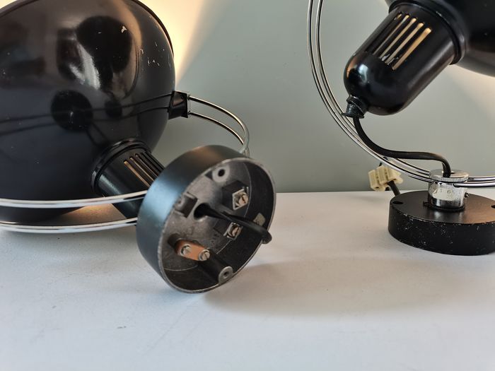 Pair of metal wall lamps 70s