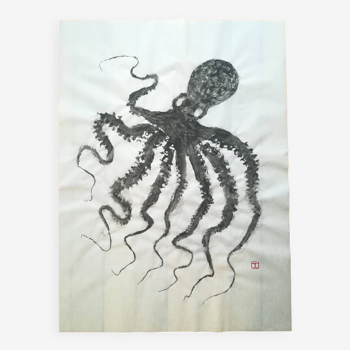 Original print of an octopus, octopus gyotaku