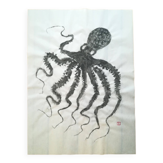 Original print of an octopus, octopus gyotaku