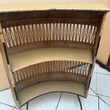 Vintage rattan and metal bar, 60s