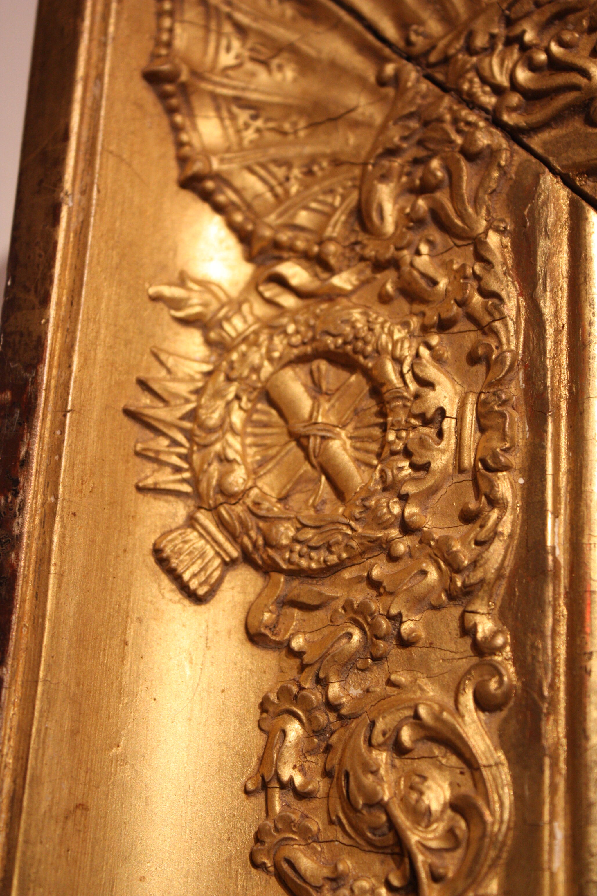 Miroir doré XIX Empire 75x130cm