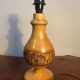 Solid wood bark lamp base