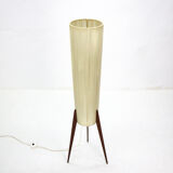 Lampadaire des années 60 avec base de fusée en bois de teck