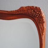 Mirror of time 1900 art deco Walnut carved by Gauthier and Poinsignon 130x175cm