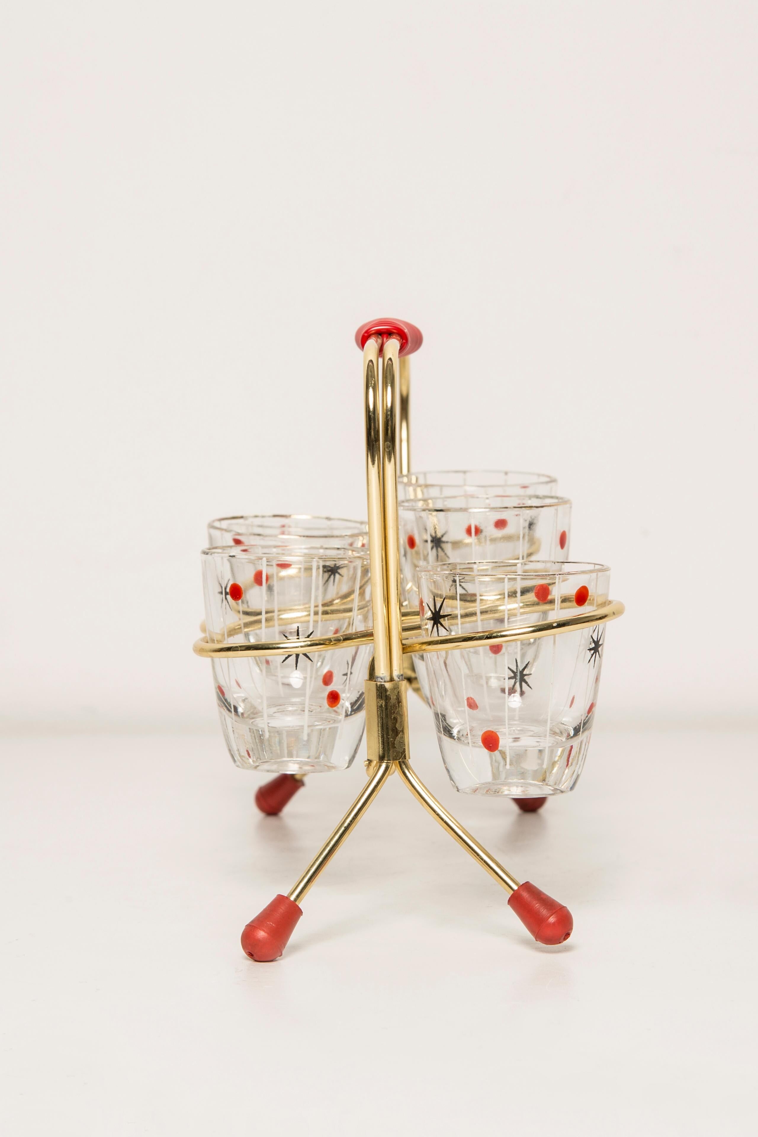 Ensemble de six petits verres du milieu du siècle, Europe, années 1960