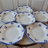 Lot de 6 assiettes creuses Digoin Sarreguemines modèle France