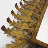 Old rectangular oak leaf mirror in gilded metal Spain 60 70