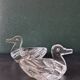 2 duck-shaped crystal salt cellars