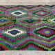 Vintage Turkish Kilim 340x183 cm wool kelim rug Large Purple, Green, Black, Blue