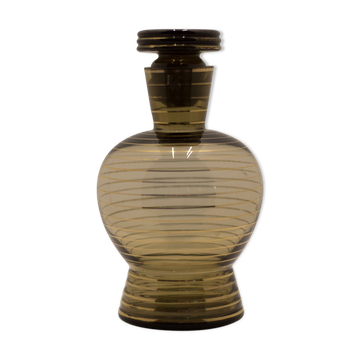 Carafe en verre fumé typique années 50