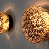 Pair of wall lights, cut glass, Spain, 1970