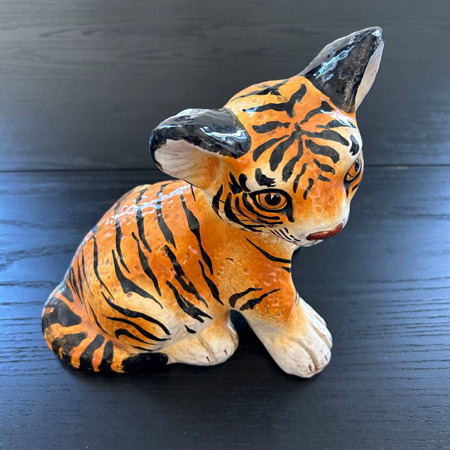 Young tiger hand-painted