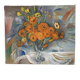 Bouquet of marigolds, oil on canvas signed Maurice Bouillot 1954